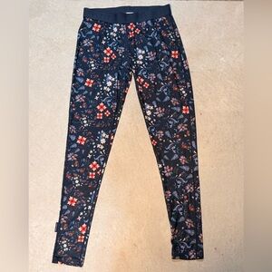Kari Traa Women's Lucie Navy Blue Floral Leggings Pants Size Medium M CT3
